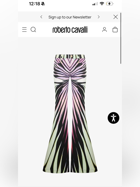 Roberto Cavalli Denim - Roberto Cavalli Pink and Black Zebra-Stripe Flared Jeans